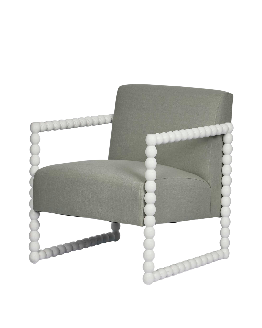 Santiago Oak Armchair - White/Seafoam