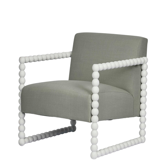 Santiago Oak Armchair - White/Seafoam