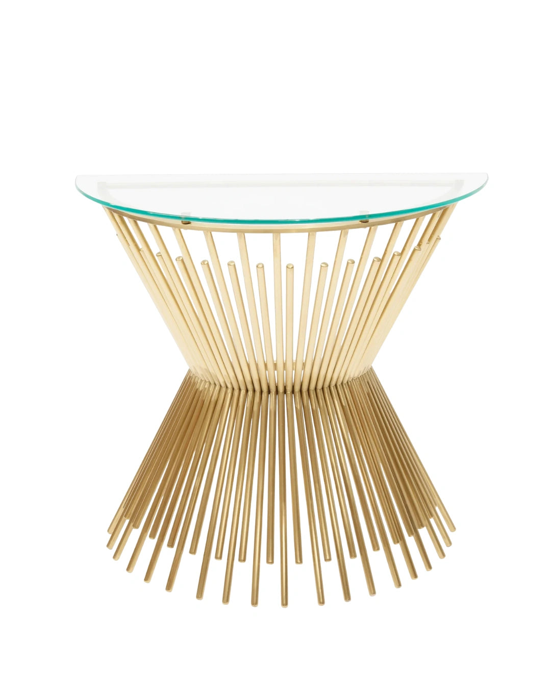 Starburst Glass and Gold Half-moon Console Table